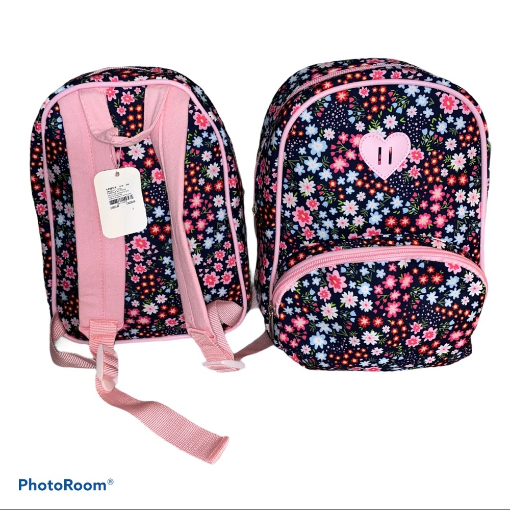 Claire's Club Floral Small Backpack - Navy